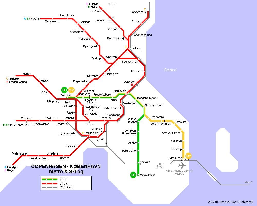 Ramani ya denmark metro