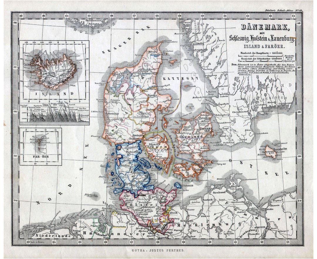 ramani ya zamani ya denmark