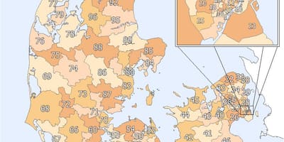 Denmark zip code ramani